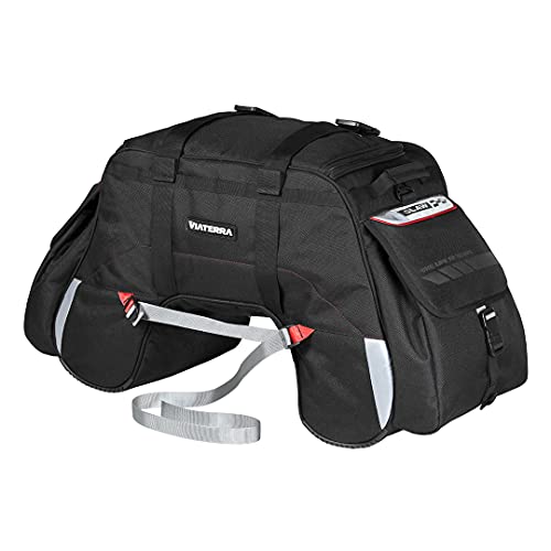 ViaTerra Claw Motorcycle Tail Bag (72L, Black) Free Outer Rain/Dust Cover; Ideal Travel Accessory for Motor Bike Riders; Fits Most Bikes
