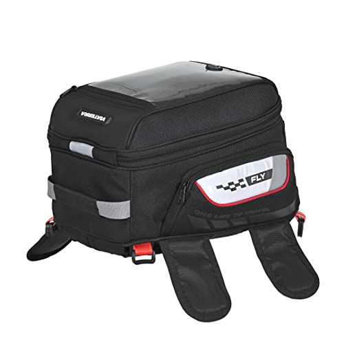 ViaTerra Fly Magnetic Motorcycle Tank Bag | Compatible with Metal Bike Tanks | 18L Capacity | Convertible Backpack,Touch Friendly Mobile Pocket |Includes Free rain/dust Cover