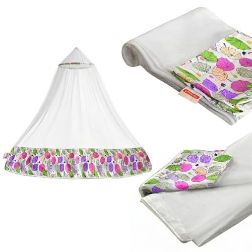 VParents Mosquito Net for Baby Cradle Jhula Saree with Zip Opening at Bottom