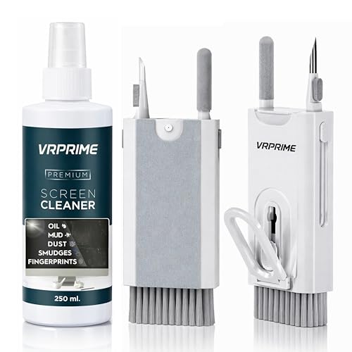 VR PRIME Laptop Cleaner Kit 8-in-1 | Tool for Cleaning Keyboard, Earbuds or Screens | Laptop Cleaning Kit Combo with 250Ml Screen Cleaner Liquid Spray