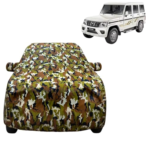 VYAS Bolero Car Body Cover Dustproof (2009-2026) Compatible with Mahindra Bolero Car Cover, Comes with Bird Droppings, Scratch, UV and Paint Protection, Jungle Camouflage.