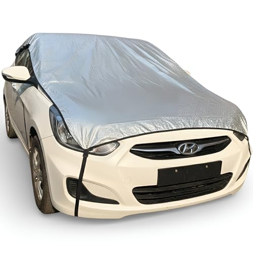 Waterproof, Silver Half Car Body Cover All Weather Protection Half Car Cover Outdoor Half Cover Rain Sun Uv Protection (Hatchback Cars No Matter Models of Year Or Variants It’s at All Hatchback)