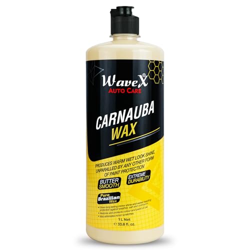 WaveX Carnauba Wax Car Polish Cream (1 L) | Car Wax That Provides Deep Wet Shine | Car Wax Polish For Car Paint, Headlights & Chrome Components
