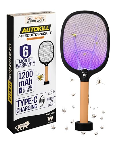 Weird Wolf Rechargeable Mosquito Killer Racket with UV Light & Stand