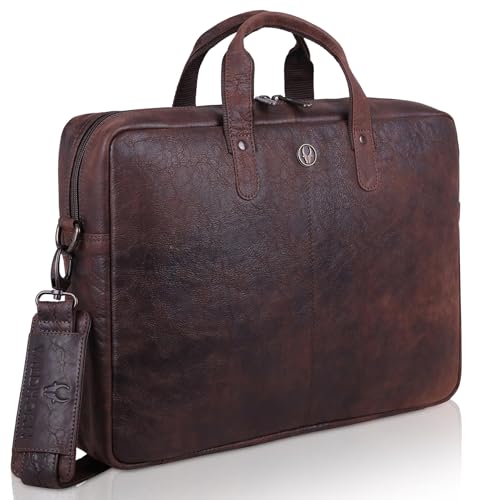 WildHorn Leather Laptop Messenger Bag for Laptop/MacBook up to 15 inch| Padded Laptop Compartment |Office Bag I 365 Days Warranty