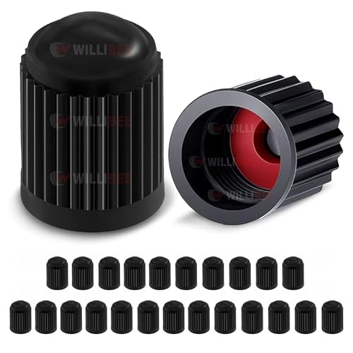 WILLIBEE 20 Pcs (O Rubber Seal) Car Tyre Valve Caps | Universal Tyre Valve Cap Set for Car, Bike & Scooter | Dust-Proof Airtight Stem Caps | Tire Valve Cap