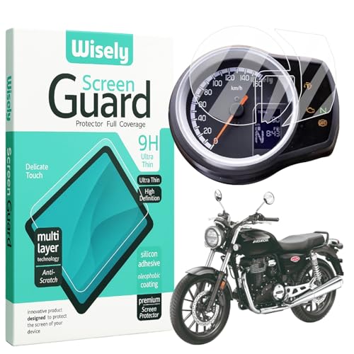 Wisely Premium Screen Guard for Honda H Ness CB 350 Bike Digital Meter Protector H NESS CB350 Instrument Cluster Speedometer Display Console accessories, Anti Scratch, HD Clear