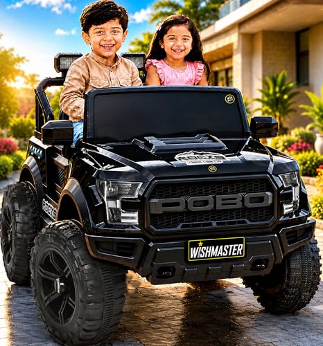 Wish Master 4x4 Off-Road Electric Ride-On Jeep for Kids | 12V Battery, Remote & Manual Drive | Big Size Jeep with Music, Lights & Safety Belt
