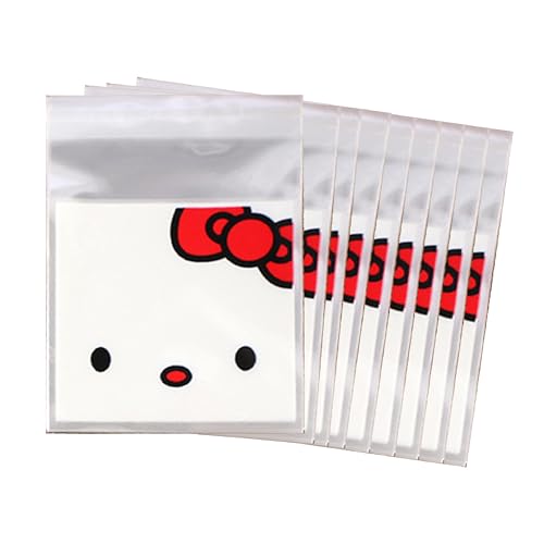 Wobbox Transparent Candy Bags - Birthday Party Return Gift Bags, Self-Adhesive Candy & Cookie Pouch for Kids, Guddy Pouch for Chocolate, Cake, Biscuit (100Pcs) (White)