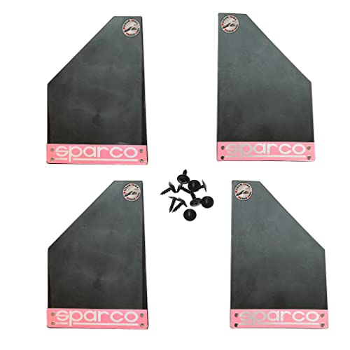 WolkomHome Car Mud Flaps/Mud Flap Sparco Mud Guard with Metal Bolt Screw Universal for All Car Set of 4 pc