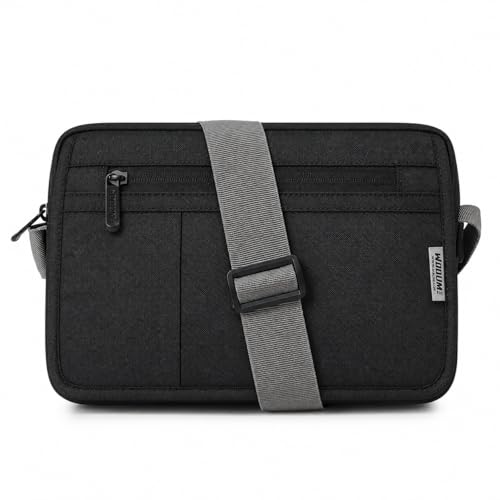 Wooum Sling Bag for Men & Women | Water-Resistant Crossbody Side Bag with Multiple Compartments | Messenger Bag for Office & Travel | 1 Year Warranty | Stylish Money Bag for Daily Use (Black)