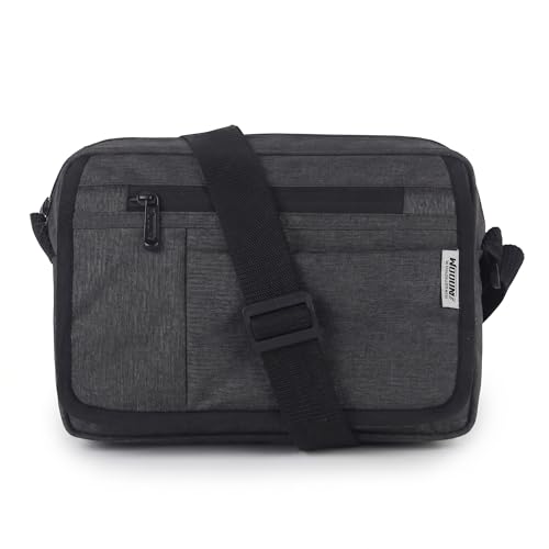 Wooum Sling Bag for Men & Women | Water-Resistant Crossbody Side Bag with Multiple Compartments | Messenger Bag for Office & Travel | 1 Year Warranty | Stylish Money Bag for Daily Use (Dark Grey)