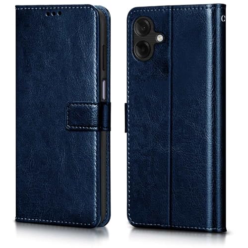 WOW IMAGINE Shock Proof Flip Cover Back Case Cover for Samsung Galaxy M17e 5G | F70e 5G | M07 | F07 | A07 | A07 5G (Flexible | Leather Finish | Card Pockets Wallet & Stand | Blue)