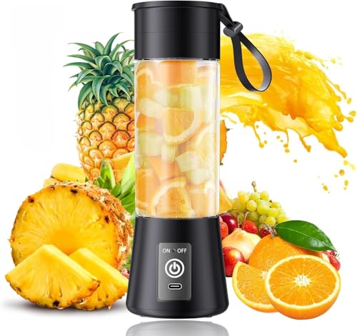 Xapiaxa Portable Blender 6-Blade – USB Rechargeable Personal Smoothie Maker, Juicer Cup, BPA-Free Travel Mixer (Multicolor) (B-1)