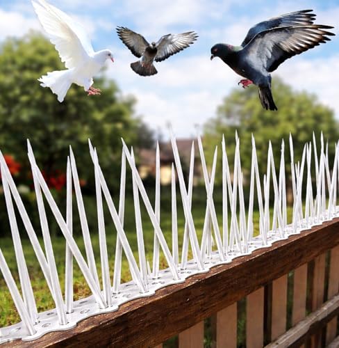 XONOV Bird and Pigeon Spikes, Pigeon Control Spikes Anti Bird Plastic Spikes for AC Balcony Railing Window Home Protection from Pigeon Dog Monkey Crow Kabootar Transparent (Pack of 10 (13 Inch))