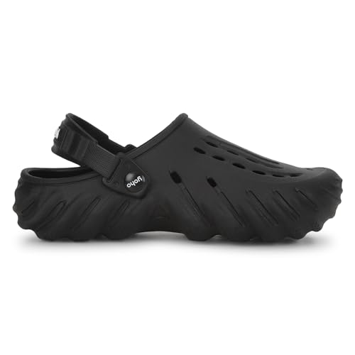 YOHO Wavy Clogs for Men | Trendy | Lightweight | Waterproof l Comfortable l Cushioned Classic Black