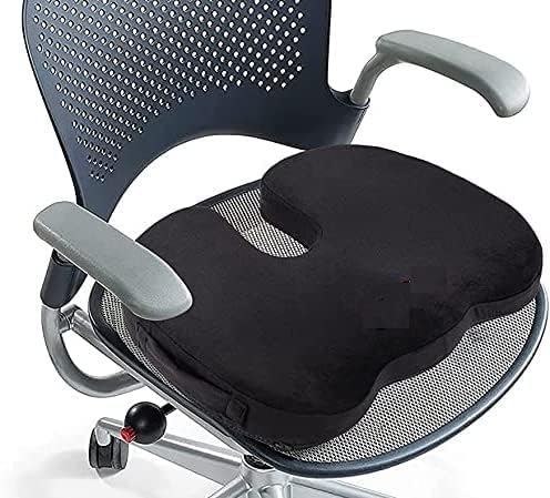zaxty Orthopedic Coccyx Seat Cushion – Doctor-Recommended Ergonomic Support Pad for Tailbone, Sciatica & Lower Back Comfort – Blue, Washable Cover-Black