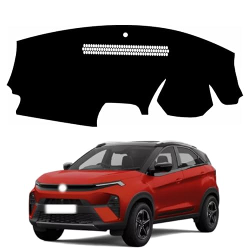 ZEETAS Car Dashboard Cover Compatible with Tata Nexon 2017 to 2025 Dustproof, UV Resistant | Sun Shade Carpet | Custom Fit Car Accessories (Balck)