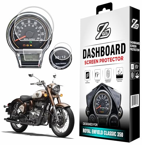 ZEIR Screen Protector For ROYAL ENFIELD CLASSIC 350 2026+ || Instrument Clusters & Tripper Navigation Screen Guard || Anti Fingerprint || 9H New Bike Display Accessory || Also Compatible with 2024-2025 [Not Tempered Glass]
