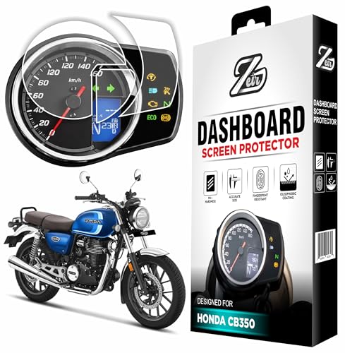 ZEIR Screen Protector Only Compatible with HONDA CB 350, CB350 H'Ness, CB350RS & CB350C 2026 | Instrument Clusters Screen Guard | 9H Hardness, Anti-Scratch & Water Resistant | HD Clarity HondaCB 350 Hness New Bike Display Accessory 2024-RUNNING [Not Tempered Glass] (CB350 H'Ness [Pack 1])