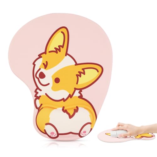 ZORBES Mouse Pad with Wrist Support, Gel Rest, Cute Puppy, Anti-Slip