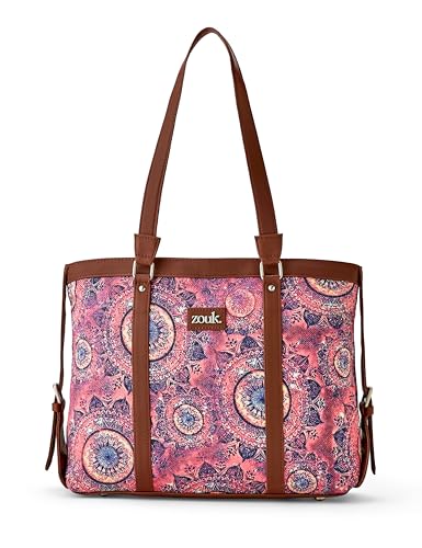 ZOUK Office Bag | Stylish Bags for Office Use | Laptop Bag 15.6 inch | Stylish Tote for Office Use | Purse for Women | Vegan Leather Handbag | Daily & Travel Use | Space Chakra