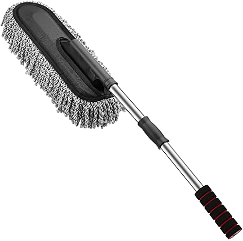 ZUDELLA Car Cleaning Soft Brush Ideal as Mop Duster,Washing Brush with Long Handle,Dust Cleaner Car Wash Brush with Handle,Soft Brush Scratch Free,Cleaning Dashboard Multipurpose- (car Dusters)